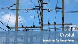  Presentation with electricity - PPT theme consisting of close up shot of electricity background and a teal colored foreground