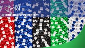  Presentation with gambling - Colorful PPT theme enhanced with close-up-shot-of-gambling backdrop and a ocean colored foreground