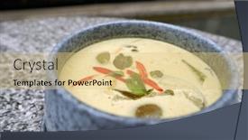  Presentation with chicken curry - Slides consisting of close-up-shot-of-green background and a yellow colored foreground