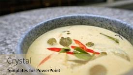  Presentation with chicken curry - PPT layouts enhanced with close-up-shot-of-green background and a lemonade colored foreground