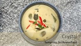  Presentation with chicken curry - Slides featuring close-up-shot-of-green background and a yellow colored foreground