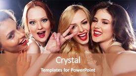  Presentation with group of girls - Colorful presentation theme enhanced with close-up shot of group backdrop and a coral colored foreground