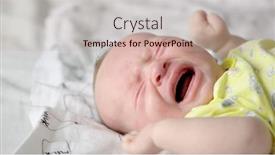  Presentation with baby crying - Slide set featuring close-up-shot-of-infant background and a  colored foreground