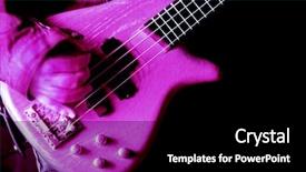  Presentation with guitar - Theme enhanced with close up shot of man playing pink guitar background and a black colored foreground