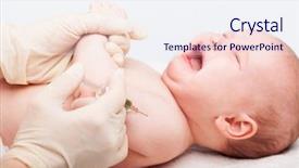  Presentation with baby girl - Beautiful PPT layouts featuring close-up shot of pediatrician backdrop and a sky blue colored foreground