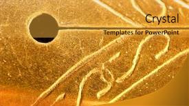  Presentation with fountain pen - Audience pleasing PPT theme consisting of close up shot of pen backdrop and a gold colored foreground