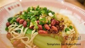  Presentation with chinese restaurant - Presentation design having close-up-shot-of-prepared background and a gold colored foreground