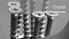  Presentation with heads - Colorful slides enhanced with close-up-shot-of-screw backdrop and a gray colored foreground