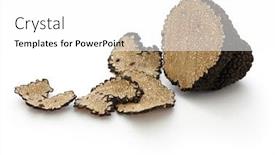  Presentation with shot - Slides consisting of close-up-shot-of-sliced background and a white colored foreground