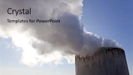  Presentation with steam - Slide deck featuring close up shot of steam or smoke coming from the top of a chimney background and a seafoam green colored foreground