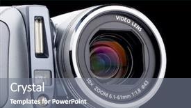  Presentation with illustration of a camera lens - Colorful presentation enhanced with close-up shot of video backdrop and a gray colored foreground