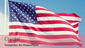  Presentation with american flag waving - Beautiful presentation theme featuring close-up-shot-of-waving backdrop and a coral colored foreground