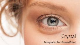  Presentation with close up shot - Beautiful PPT theme featuring close-up shot of woman backdrop and a lemonade colored foreground