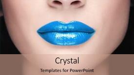  Presentation with lips - Theme consisting of close-up shot of woman background and a coral colored foreground