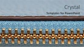  Presentation with leather bag - Presentation design enhanced with close-up-shot-of-zipper background and a light blue colored foreground
