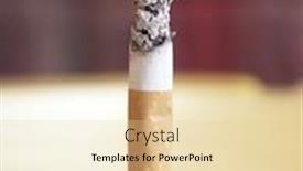  Presentation with cigarette - Slides featuring businesswoman standing up with colleagues in background background and a light gray colored foreground