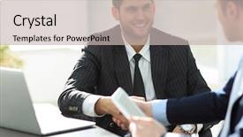  Presentation with partners - Theme having close-up side view background and a  colored foreground