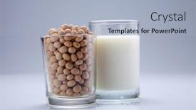  Presentation with soybeans - Beautiful PPT layouts featuring close-up-soybeans-and-soy backdrop and a light blue colored foreground