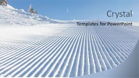  Presentation with ski - Beautiful presentation theme featuring close-up-straight-line-rows backdrop and a light blue colored foreground