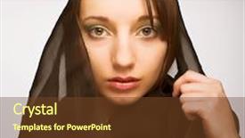  Presentation with mourning - Theme with close-up studio portrait of a young woman with mourning veil background and a tawny brown colored foreground