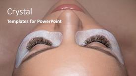  Presentation with eye care - Cool new PPT theme with close-up-studio-shot backdrop and a coral colored foreground
