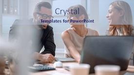  Presentation with new business ideas - Slide deck featuring close-up-successful-business-team background and a lemonade colored foreground