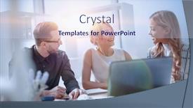  Presentation with new business ideas - Colorful slide deck enhanced with close-up-successful-business-team backdrop and a sky blue colored foreground