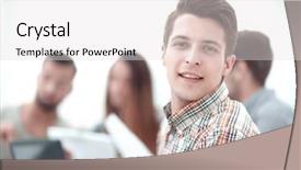  Presentation with successful - Amazing slide deck having performance budget - close up successful employee backdrop and a light gray colored foreground