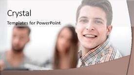  Presentation with successful - Amazing PPT theme having performance budget - close up successful employee backdrop and a white colored foreground