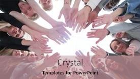  Presentation with successful - Beautiful PPT theme featuring close-up-successful-young-people backdrop and a coral colored foreground