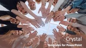  Presentation with young people diversity - Presentation design enhanced with close-up-successful-young-people background and a violet colored foreground