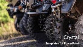  Presentation with dirt bike - PPT theme consisting of close-up-tail-view background and a dark gray colored foreground