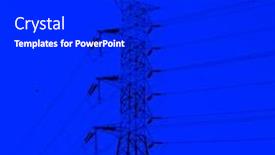  Presentation with blue night - Slide deck enhanced with close-up-tall-electricity-power background and a dark gray colored foreground