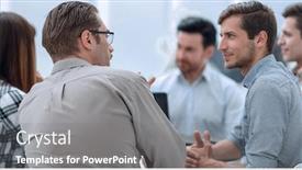  Presentation with best solution - Audience pleasing slide deck consisting of close-up-team-brainstorming backdrop and a gray colored foreground