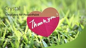  Presentation with thank - Presentation design having close-up-thank-you-card background and a yellow colored foreground