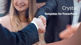  Presentation with project manager - Presentation theme having close-up-the-manager-thanks background and a  colored foreground