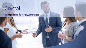  Presentation with project manager - Beautiful presentation featuring close up the project manager backdrop and a sky blue colored foreground