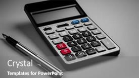  Presentation with planning - Beautiful theme featuring close-up-top-view-calculator backdrop and a gray colored foreground
