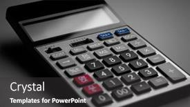  Presentation with calculator - Colorful presentation theme enhanced with close-up-top-view-calculator backdrop and a dark gray colored foreground