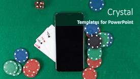  Presentation with gambling - Colorful slide set enhanced with close-up-top-view backdrop and a ocean colored foreground