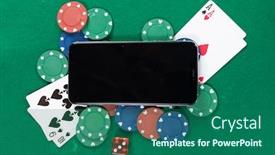  Presentation with playing cards - Audience pleasing slide deck consisting of close-up-top-view backdrop and a ocean colored foreground