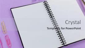  Presentation with notebook page - Beautiful PPT theme featuring close-up-top-view backdrop and a light gray colored foreground