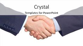  Presentation with handshake - PPT layouts with close up two men handshaking making agreement - business handshake background and a  colored foreground