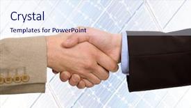  Presentation with hand shake office - Presentation theme consisting of close up two men handshaking making agreement - business team hand shake background and a  colored foreground