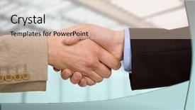  Presentation with hand shake office - Amazing presentation having close up two men handshaking making agreement - business team hand shake backdrop and a  colored foreground