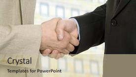  Presentation with hand shake office - Amazing presentation having close up two men handshaking making agreement - business team hand shake backdrop and a  colored foreground