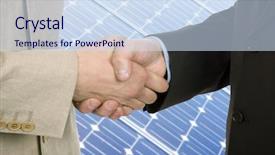  Presentation with hand shake office - Beautiful presentation theme featuring close up two men handshaking making agreement - business team hand shake backdrop and a  colored foreground