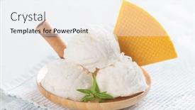  Presentation with ice cream - Amazing slides having close-up-vanilla-ice-cream backdrop and a sky blue colored foreground