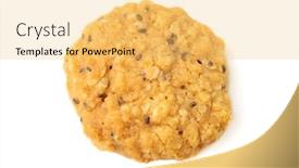  Presentation with vegan - Slide set with close up vegan oatmeal chiaseeds background and a yellow colored foreground