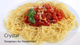  Presentation with vertical - Presentation theme with close-up vertical view of spaghetti al pomodoro - spaghetti with tomato and vegetable sauce topped with grated parmesan - a traditional italian dish background and a yellow colored foreground